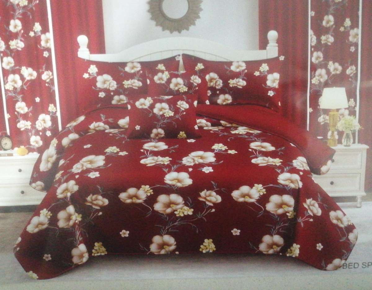 5pc Queen Set Bedspread , with 2 standard + 2 continental pillow cases