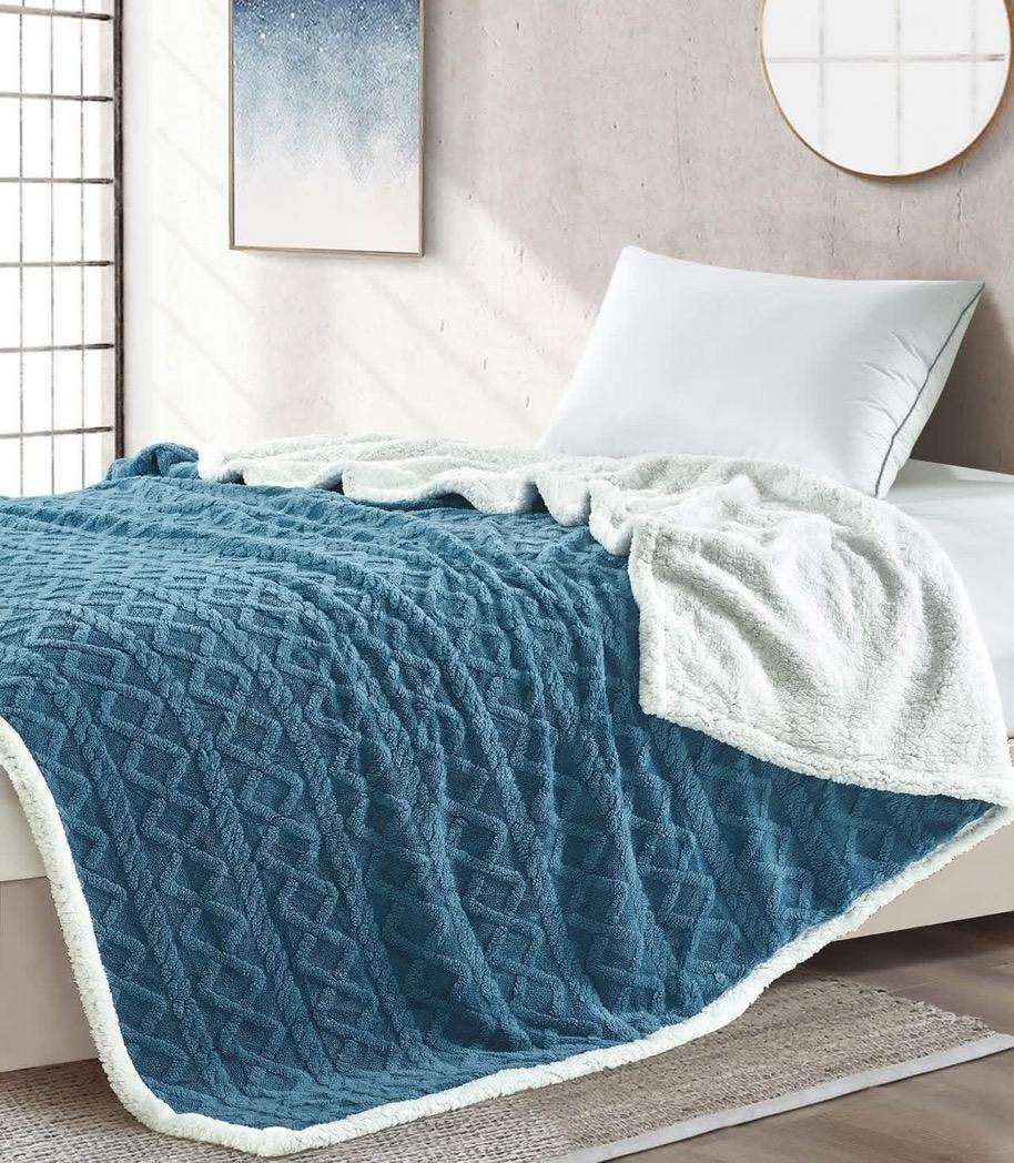Queen Geometric Sherpa blanket, Size 200x230