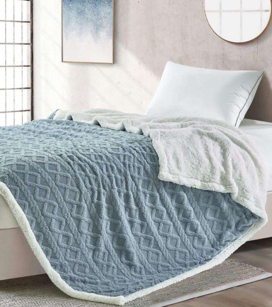 Queen Geometric Sherpa blanket, Size 200x230