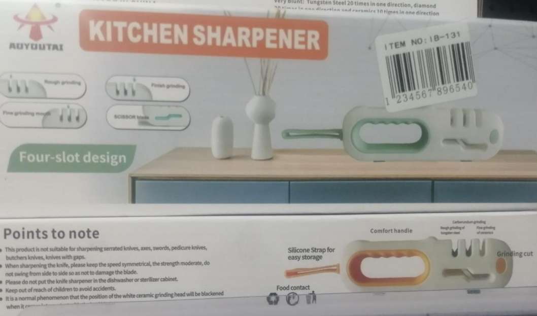 4-in-1 Multifunctional Sharpener, Fast Handheld Knife Scissors Sharpener, green, blue, or orange