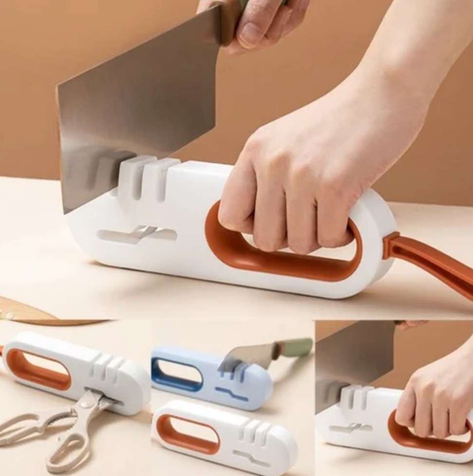4-in-1 Multifunctional Sharpener, Fast Handheld Knife Scissors Sharpener, green, blue, or orange