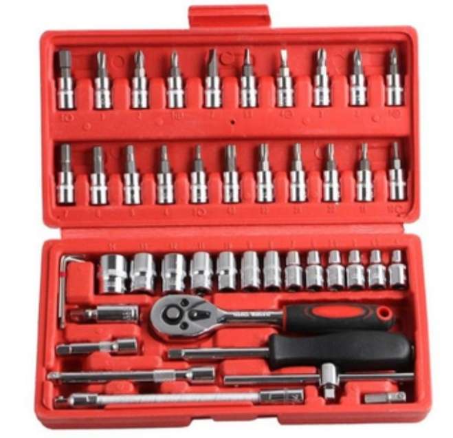 46Pc Socket Wrench Set, Complete Kit in Carry Case