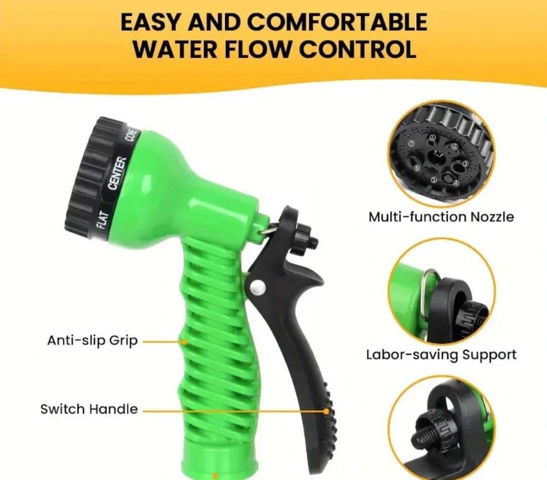 25Ft Expandable Garden Hose with Multi-Function Spray Nozzle, 3X Retractable Flexible Hose, 7.5m