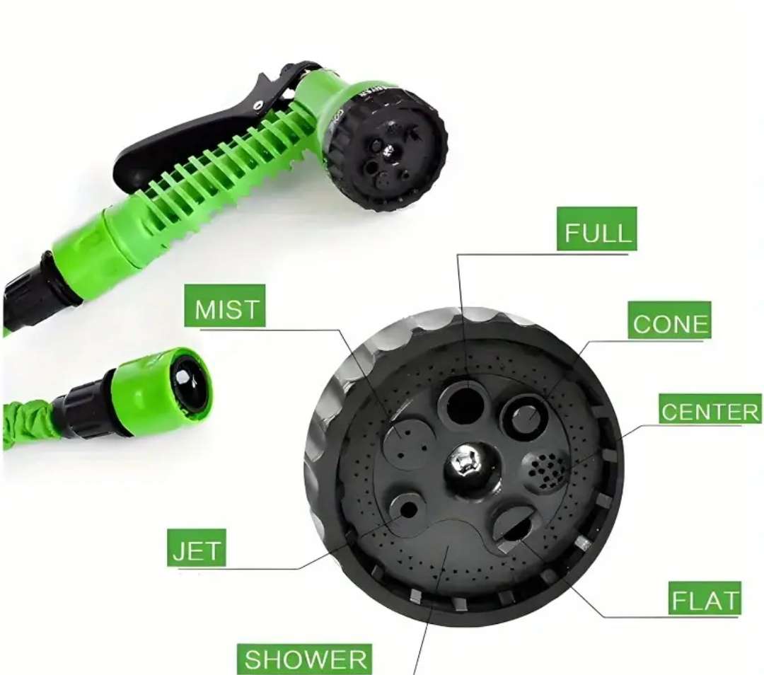 25Ft Expandable Garden Hose with Multi-Function Spray Nozzle, 3X Retractable Flexible Hose, 7.5m