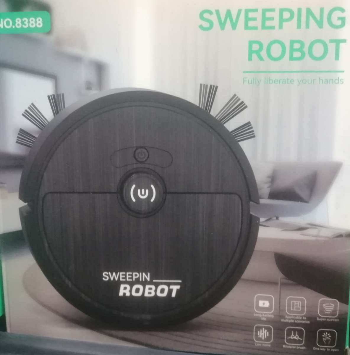 Sweeping Robot Vacuum Cleaner Rechargeable Wireless 1200pa, black or white