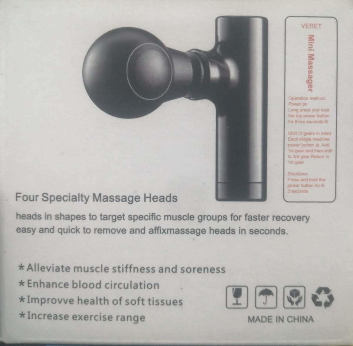Mini Fascial Gun, Massager Deep Muscle Massage, enhance blood circulation, increase exercise range
