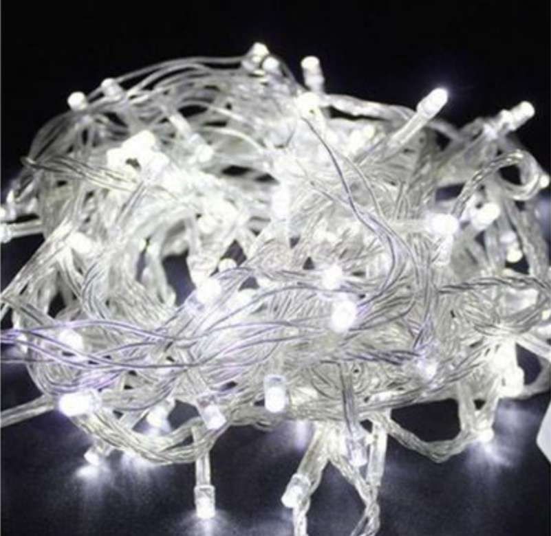 100 Bulb LED String Decorative Christmas Party Fairy Lights 10M Extendable-White
