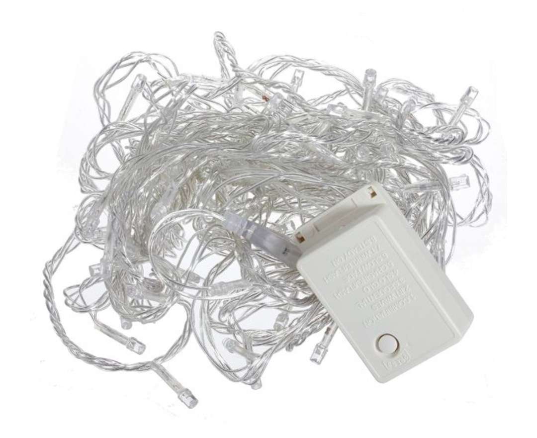 100 Bulb LED String Decorative Christmas Party Fairy Lights 10M Extendable-White