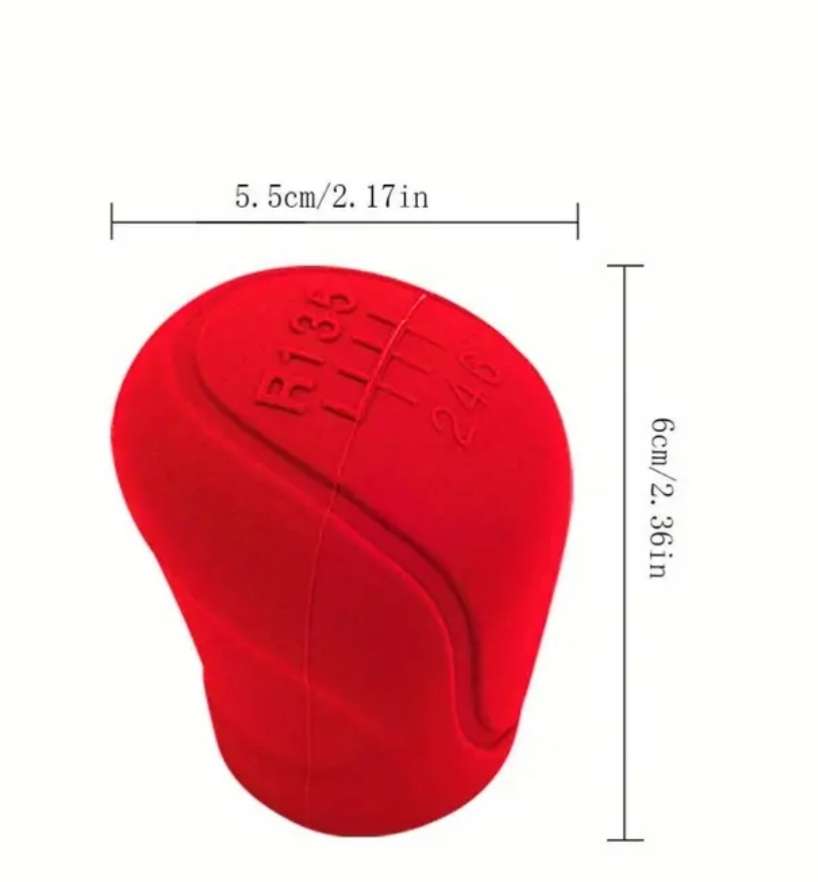 1pc Silicone Gear Shift Knob Cover Gear Shift Non Slip Grip, for 6 Gear R top left, color Black