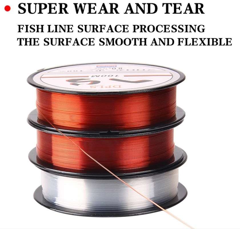 Daiwa 100 Meters Fishing Line, 0.325mm 10.5kg Monofilament Nylon Fishing Line Strong Tension, maroon
