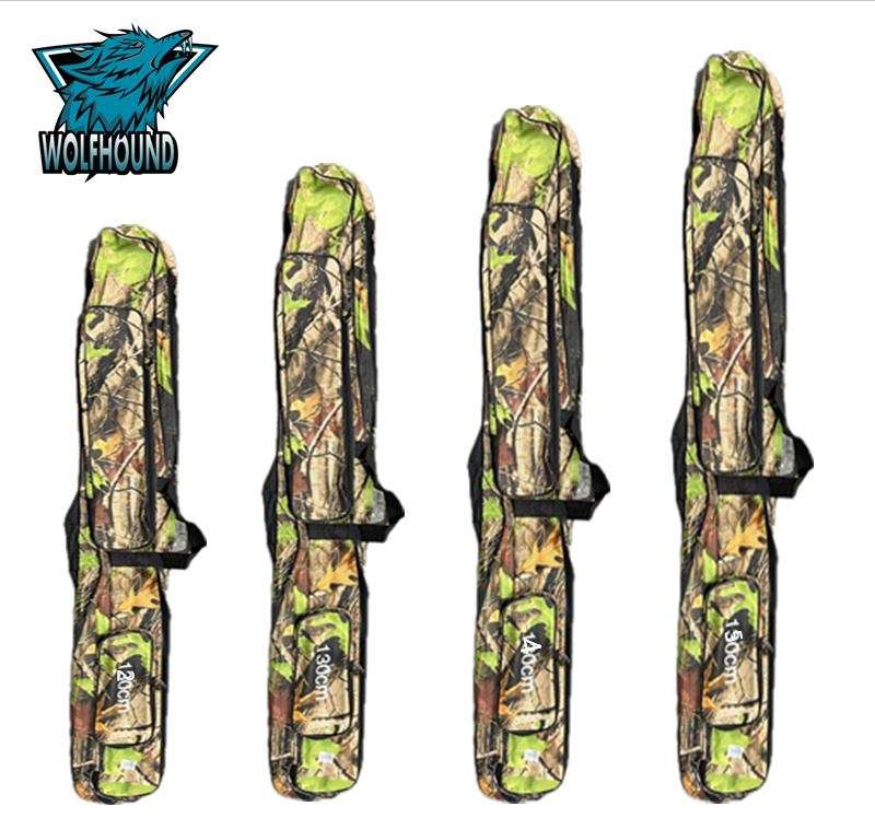 Wolfhound Camo 1.3m Foldable Fishing Rod Bag, Long Soft Bag, with big side pockets for other Gear