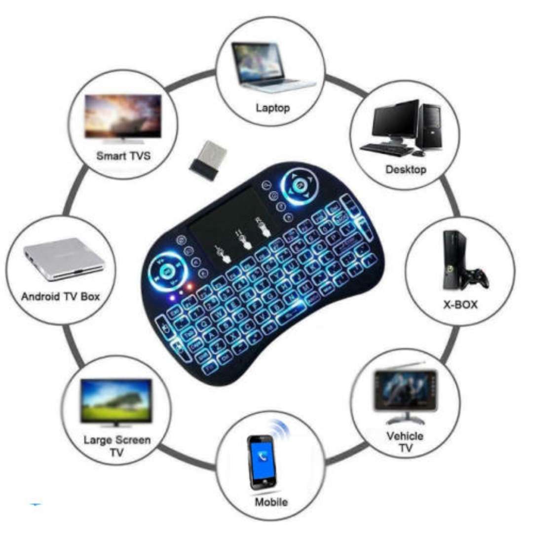 2.4GHz Wireless Handheld Keyboard with backlights, For Android Tv Box, PC or Google TV Box .