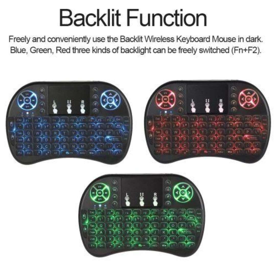 2.4GHz Wireless Handheld Keyboard with backlights, For Android Tv Box, PC or Google TV Box .