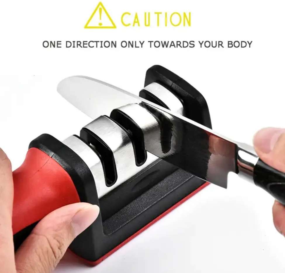 Knife and Scissor Sharpeners 3 Stage Knife Sharpener 3-in-1 Knife and Scissors Sharpener