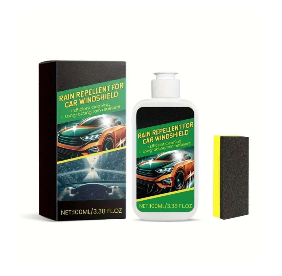 Rain Repellent for Car Windshield, 100ml, with Applicator Sponge, Stain Remover & Renewal Agent