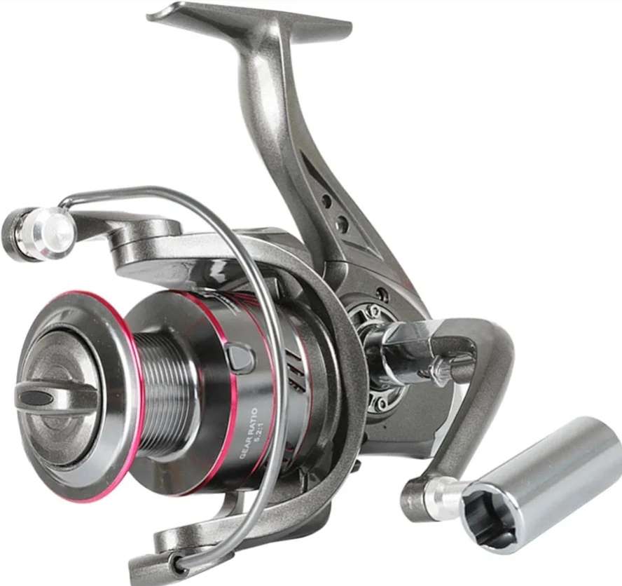 Pink Spinning 6000 Fishing Reel 5.2.1, Stainless Steel Ball Bearing, Dam or Sea, Aluminium Alloy
