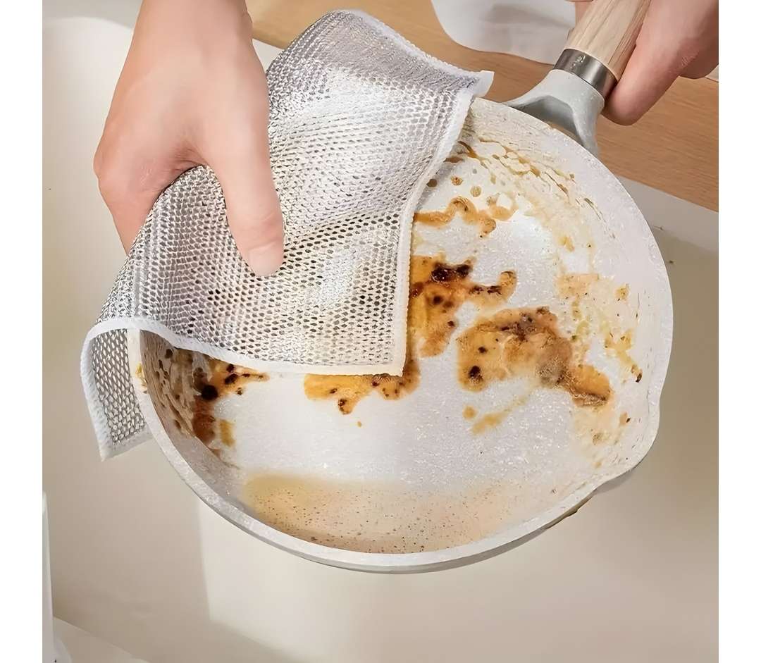 10pc Stainless steel mesh multi purpose cleaning cloths 20cm x 20cm, must have in every kitchen