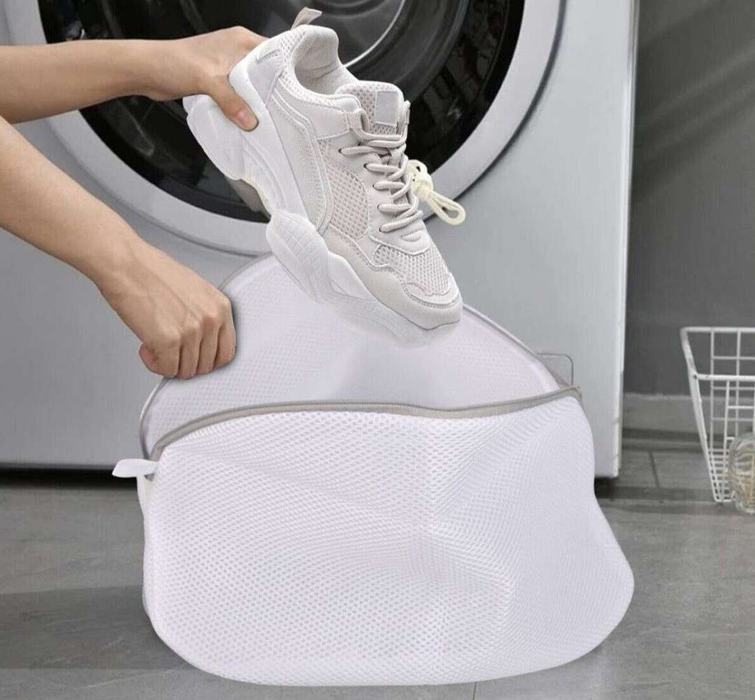 Laundry protective shoe washing & storage bag with 2 adjustable shoe trees, underwear bag