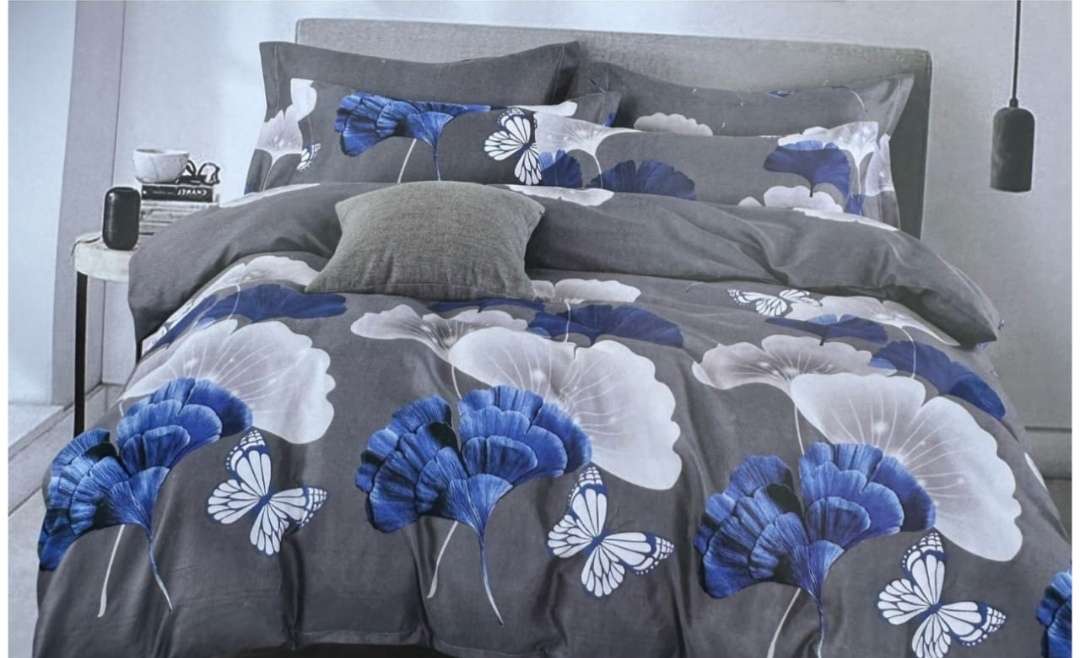 6pc Queen set floral duvet cover, 2 standard + 2 continental pillow cases, 1x flat sheet