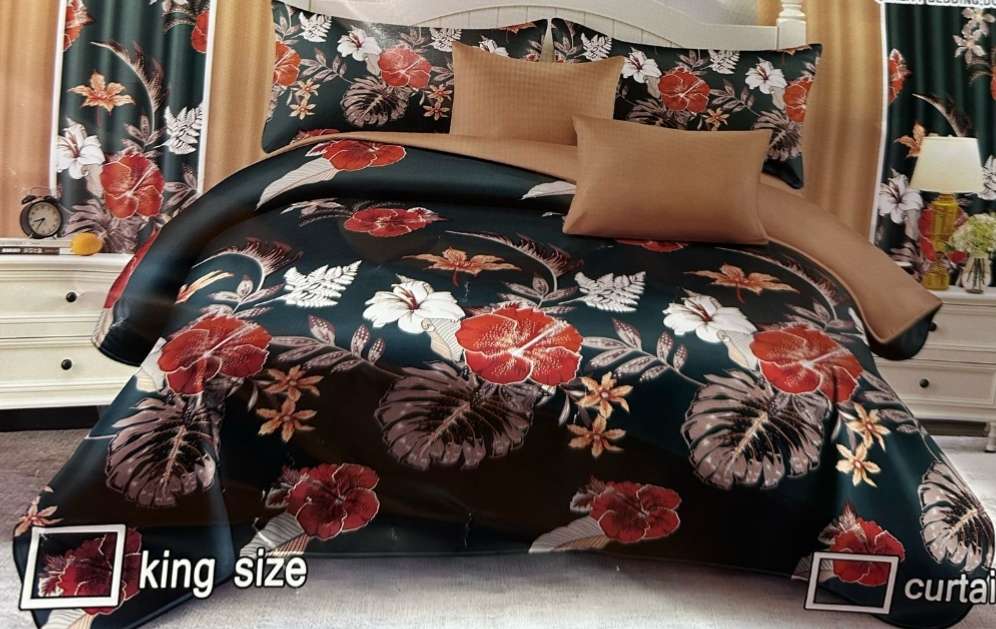 5pc King Quilt set bedspread , 2 standard + 2 continental pillow cases