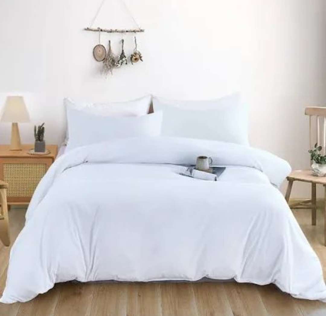 100% Poly-Cotton King Duvet Cover Set, with 2 Std Pillowcases, stronger than 100% Cotton