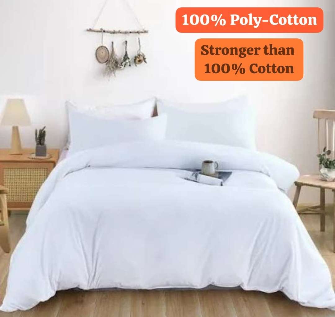 100% Poly-Cotton King Duvet Cover Set, with 2 Std Pillowcases, stronger than 100% Cotton
