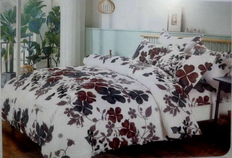 6pc Queen Set Duvet Cover, 2 Standard + 2 continental pillow cases, 1x flat sheet