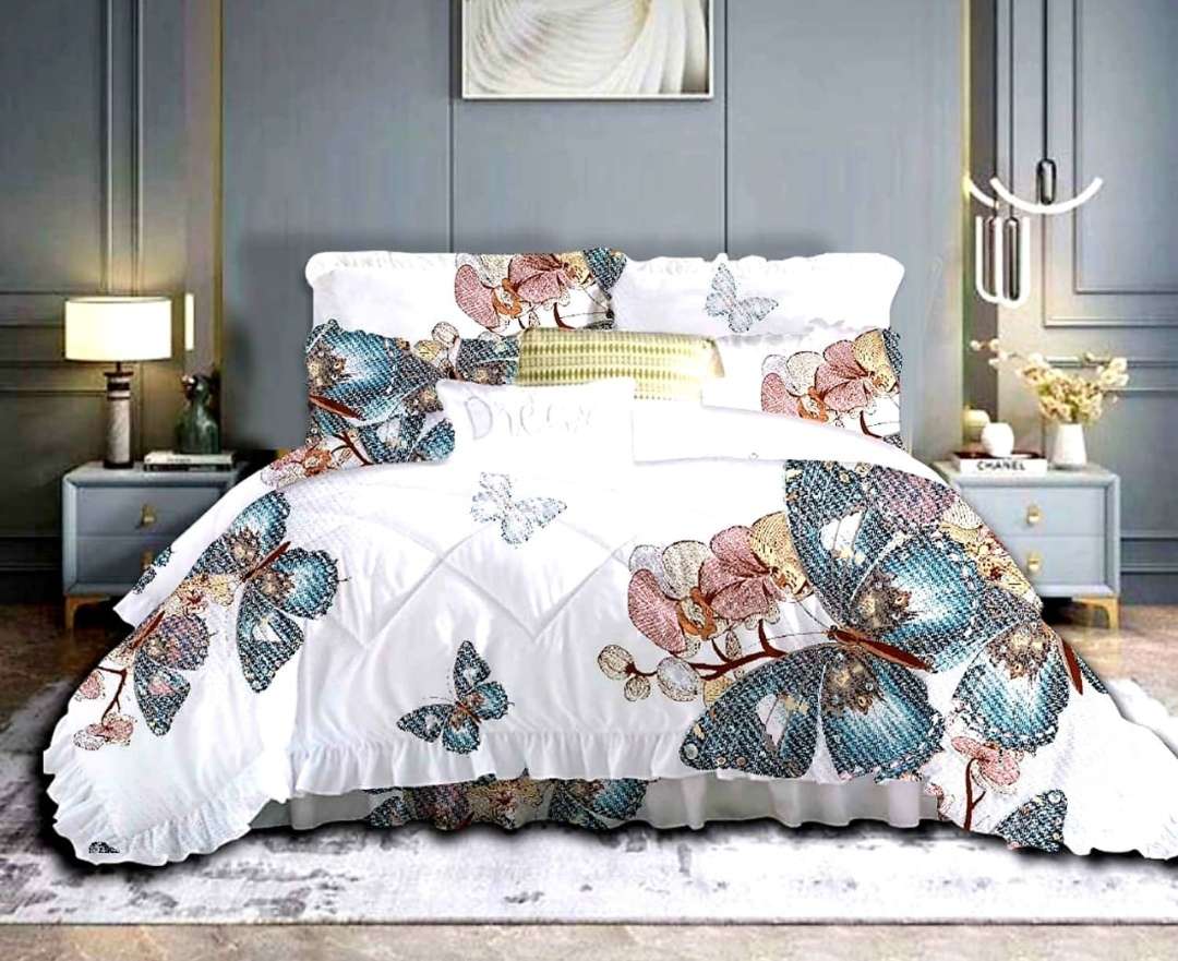 King 5Pc Printed Comforter Set, with 2 Std + 2 Conti Pillowcases, also in Queen size