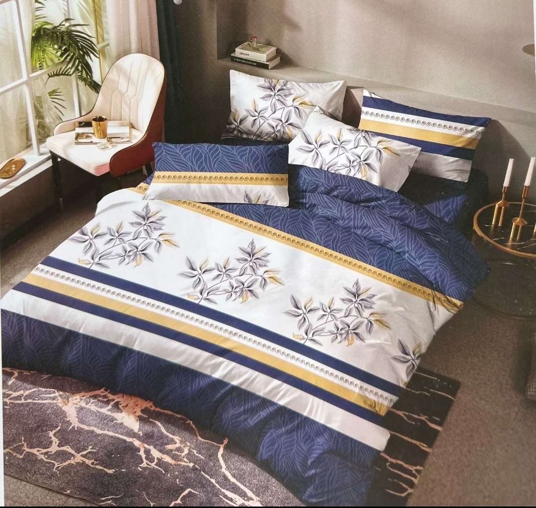 6pc Set, Duvet cover, 2 std + 2 conti pillowcases, 1 flat sheet, Choose your size (Double/Queen)