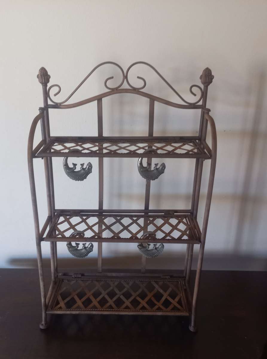 old bathroom  soap[ and shampoo stand made of steel