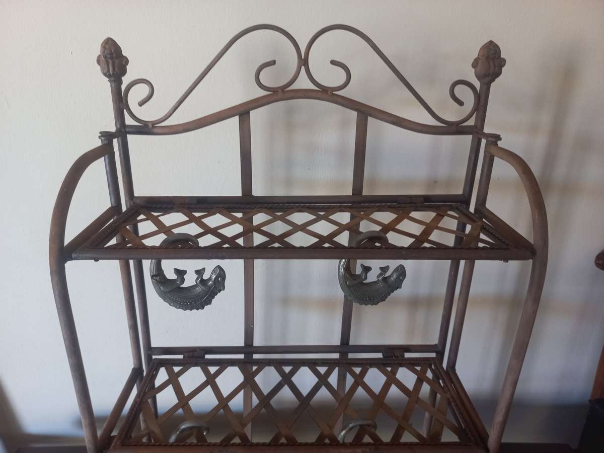 old bathroom  soap[ and shampoo stand made of steel