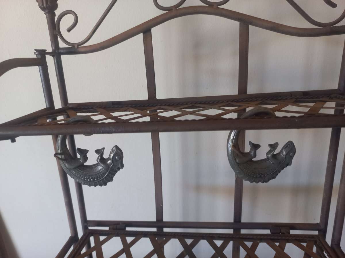 old bathroom  soap[ and shampoo stand made of steel