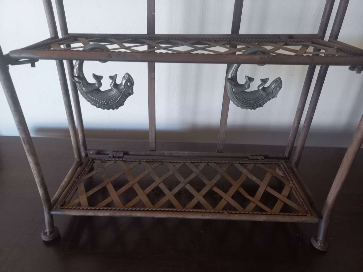 old bathroom  soap[ and shampoo stand made of steel