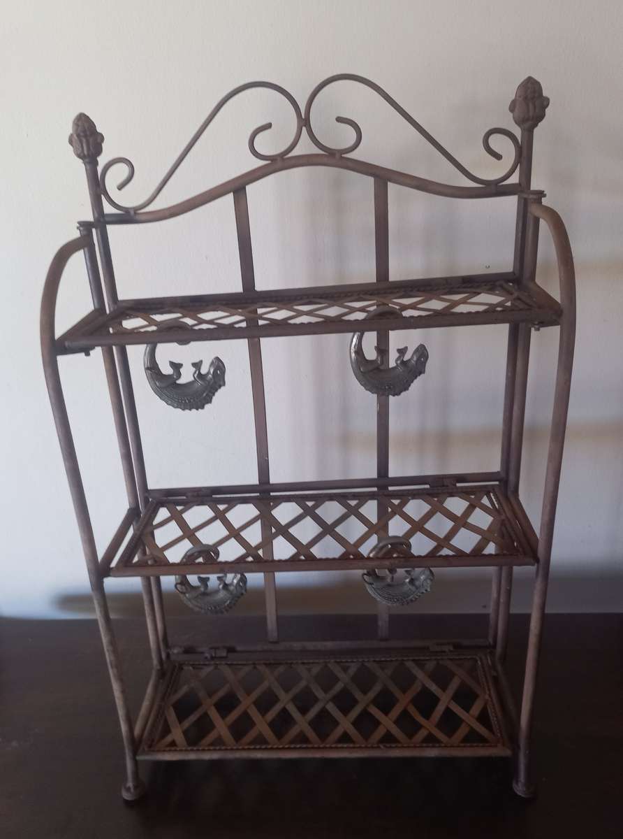 old bathroom  soap[ and shampoo stand made of steel