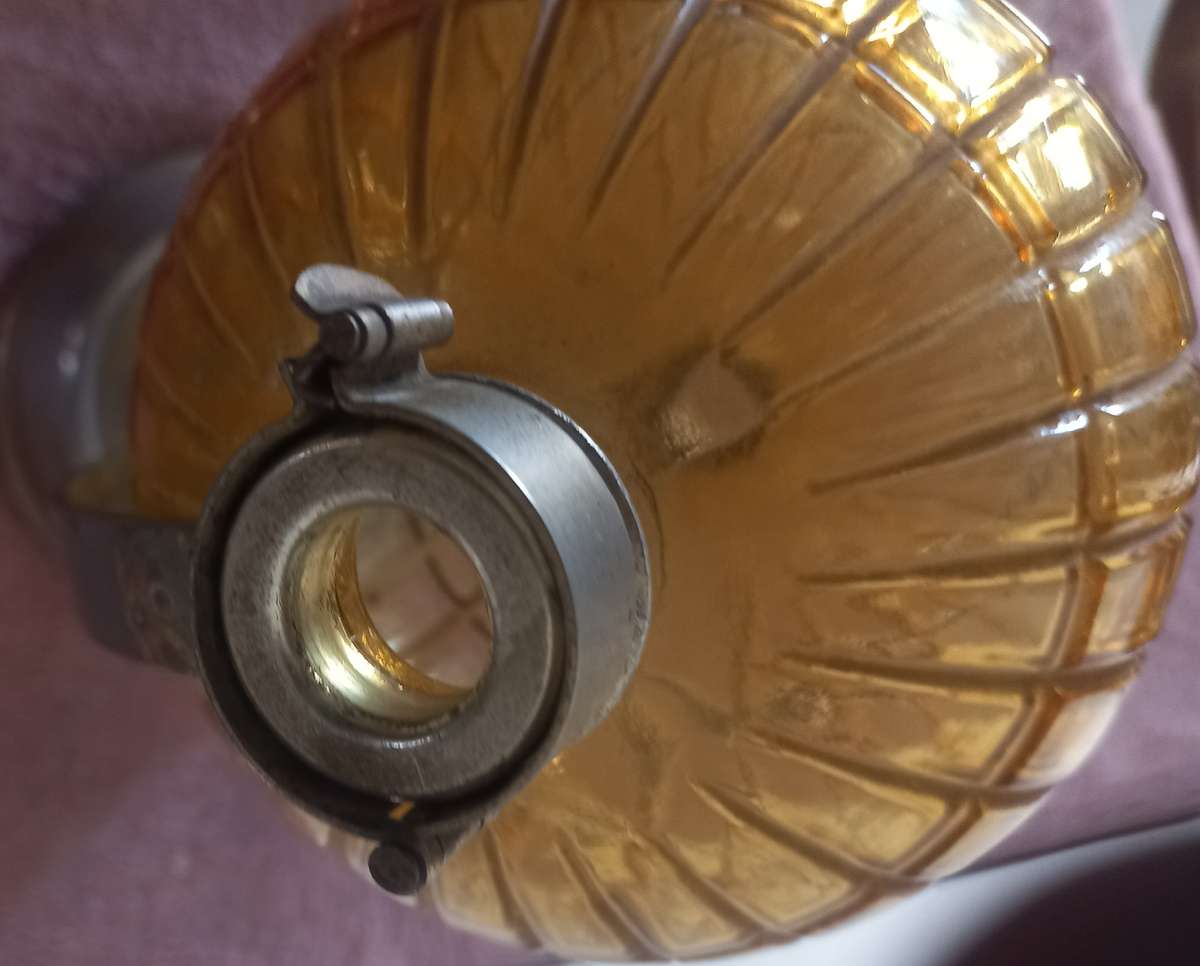 VINTAGE AMBER DECANTER - VERY UNUSUAL PIECE