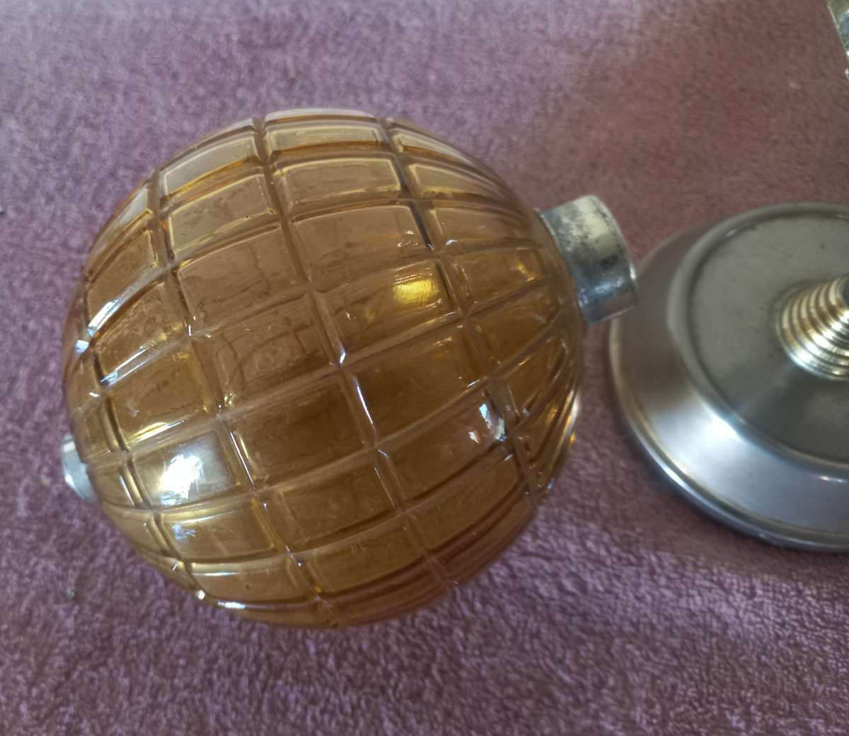 VINTAGE AMBER DECANTER - VERY UNUSUAL PIECE