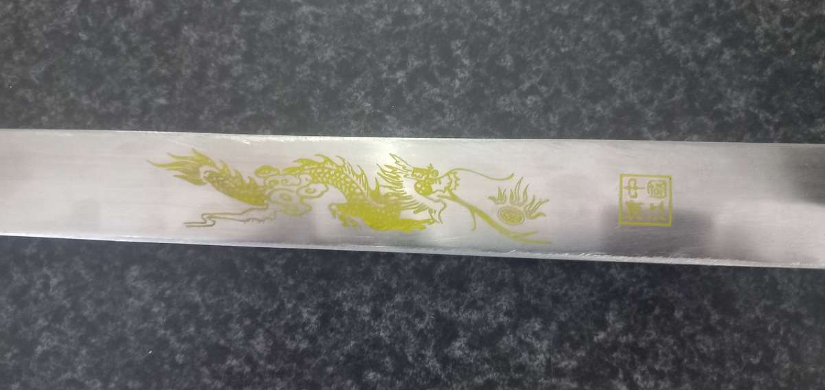 CHINERSE VINTAGE TAICHI SWORD - JIAN - WOOD AND BRASS