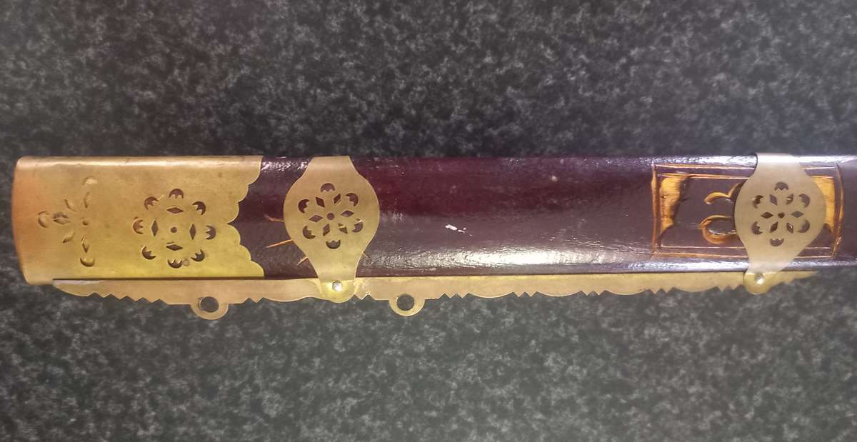 CHINERSE VINTAGE TAICHI SWORD - JIAN - WOOD AND BRASS