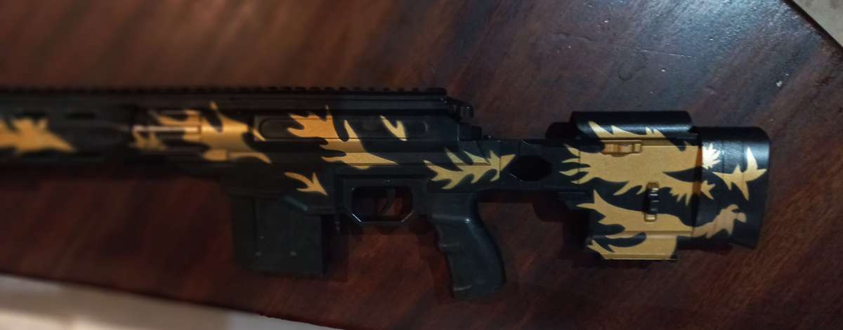 LARGE SNIPERS RIFEL WITH SCOPE AND STAND IN ORIGINAL BOX