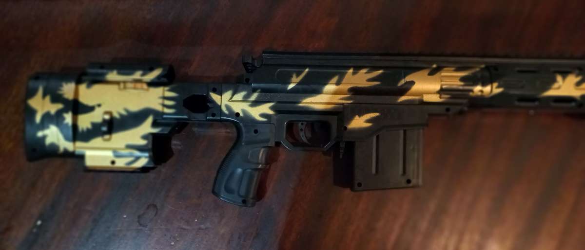 LARGE SNIPERS RIFEL WITH SCOPE AND STAND IN ORIGINAL BOX