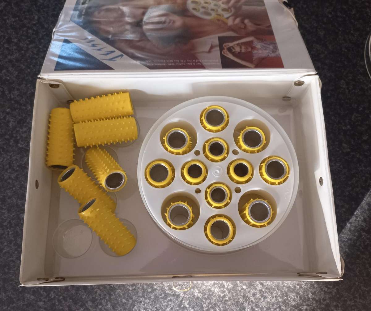 Vintage Boiling Water Instant Hair Curlers in Original Case