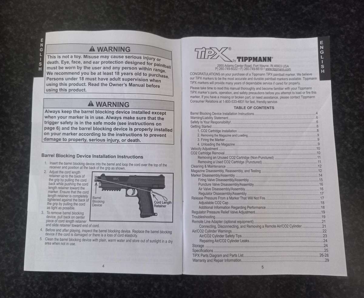 TIPPMANN TIPX .68 CALIBRE PAINBALL PISTOL
