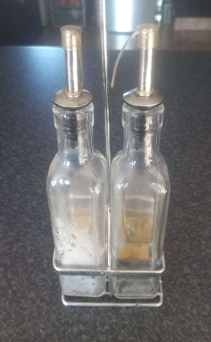 OLD WIMPY SALT, PEPPER VINAGAR AND TOMATO SAUCE HOLDER