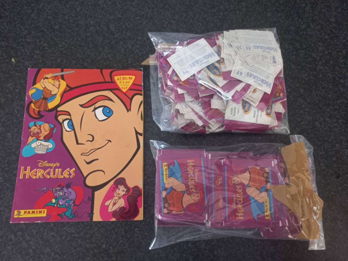 DISNEY HERCULES TRADING CARDS AND BOOK