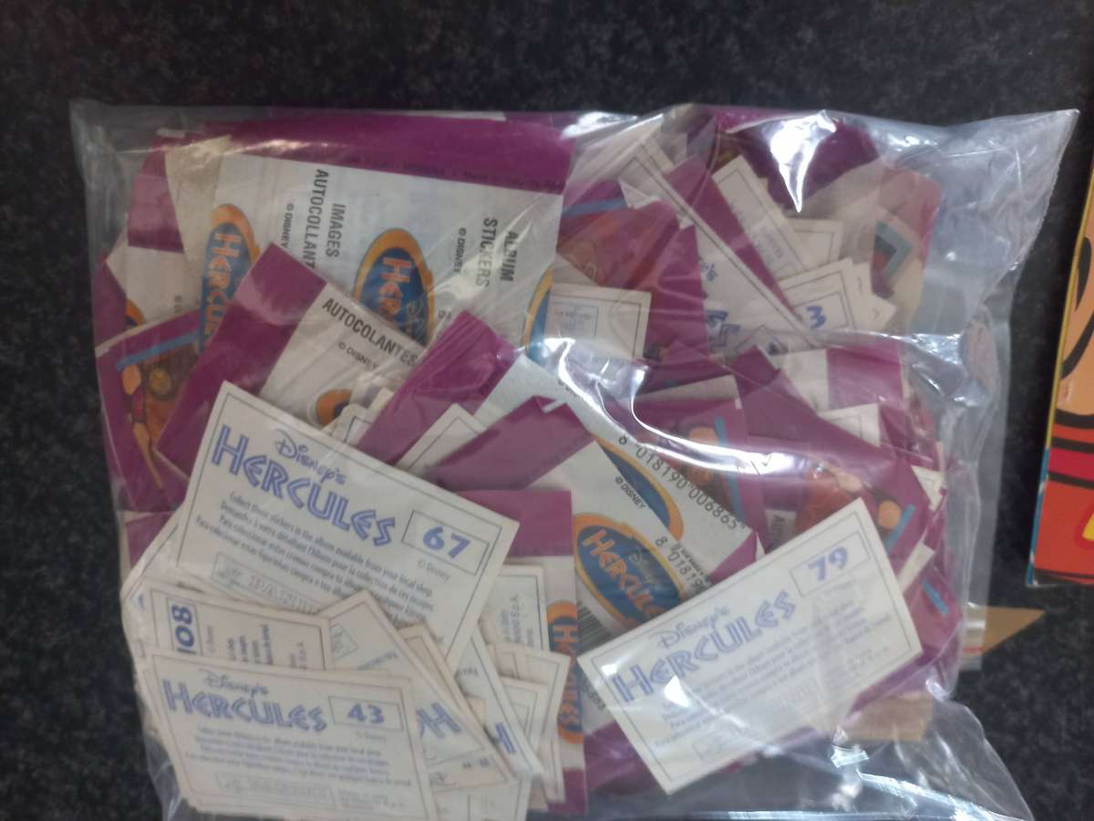 DISNEY HERCULES TRADING CARDS AND BOOK