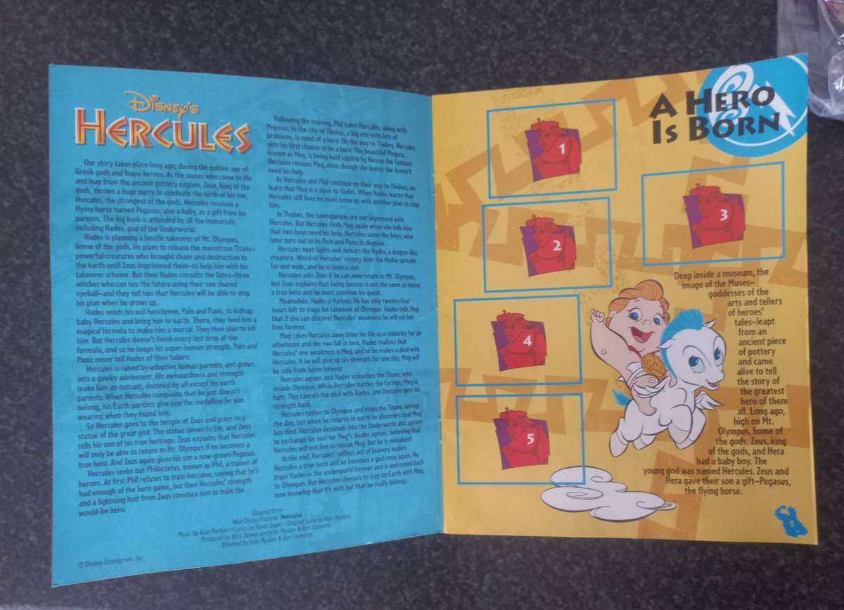 DISNEY HERCULES TRADING CARDS AND BOOK