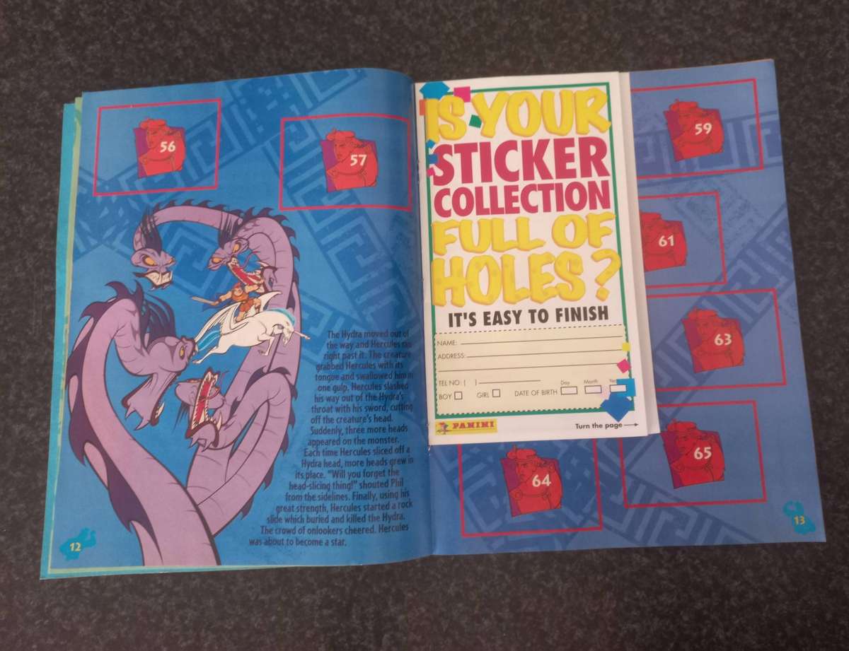 DISNEY HERCULES TRADING CARDS AND BOOK