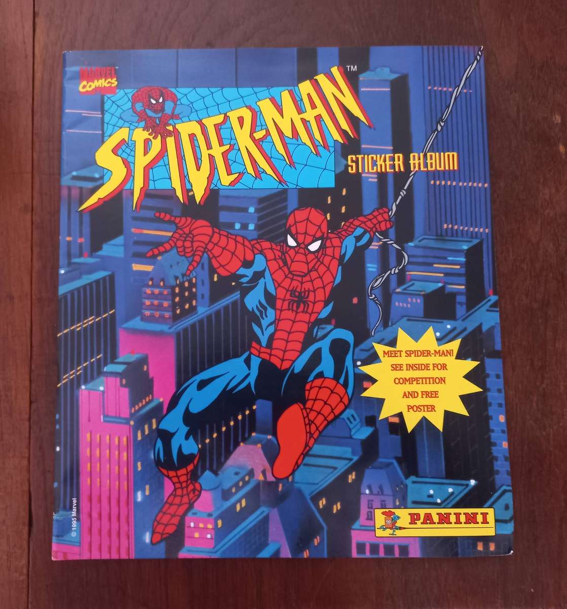 SPIDERMAN COLLECTABLE STICKERS IN BOX PLUS MAGAZINE - PANINI 1995