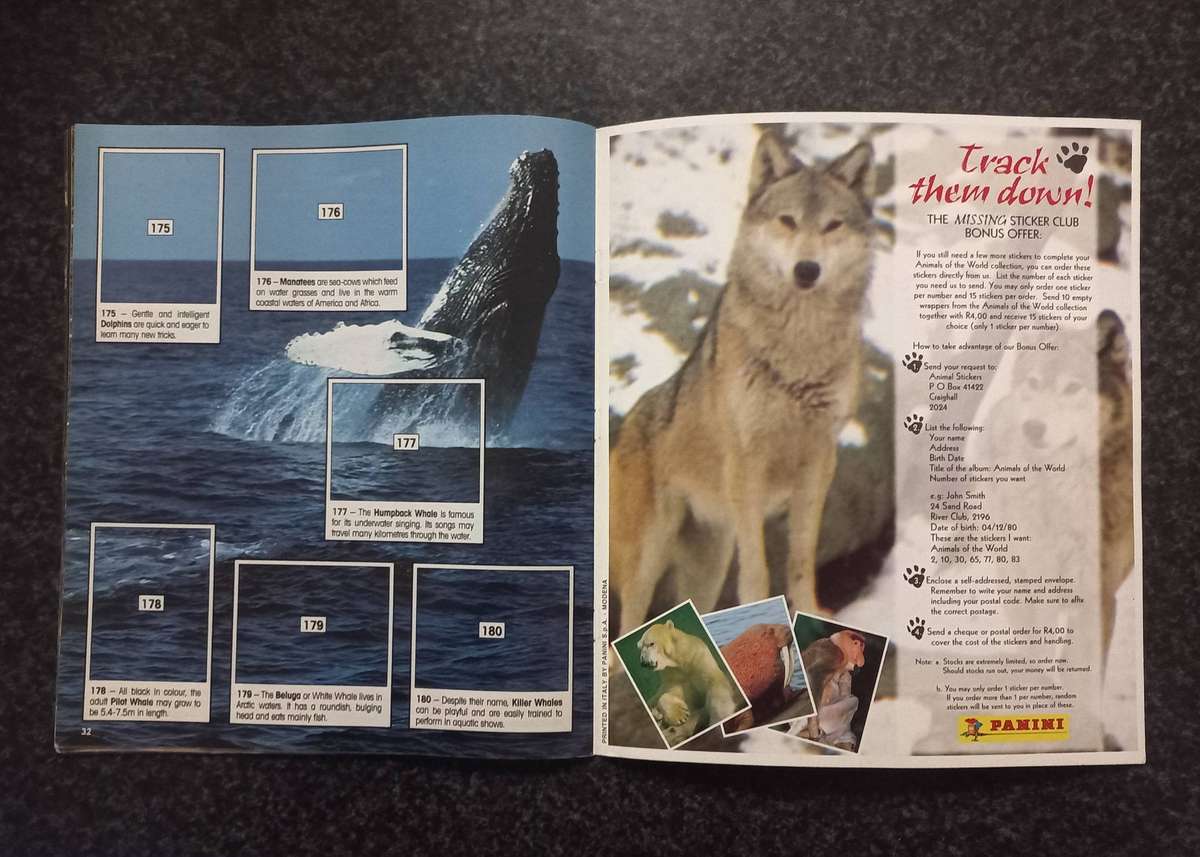 ANIMAL OF THE WORLD COLLECTABLE STICKERS AND BOOKIE