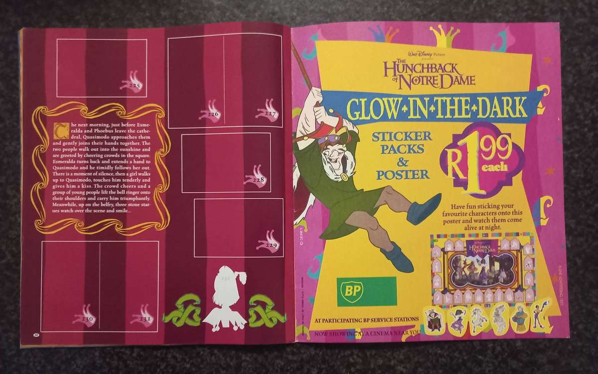 2X BOXES AND 2X ALKBUMS HUNCHBACK OF NORTE DAME STICKERS